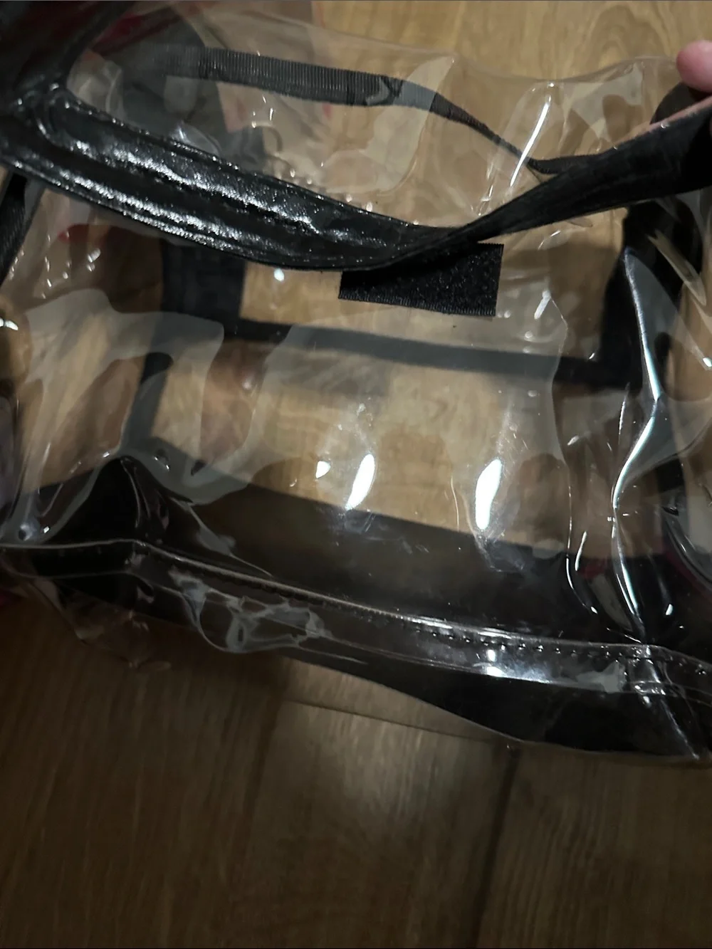 Clear make up bag  with Black Trim